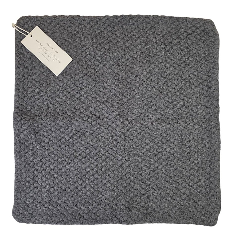 Boll &‎ Branch Decorative Pillow Cover 20X20 Sweater Knit Charcoal Gray Textured